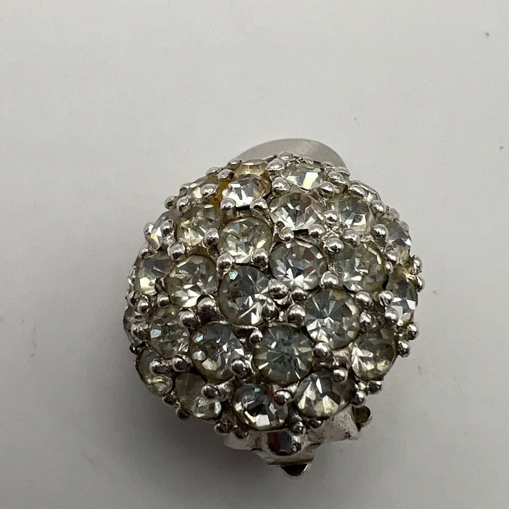 Single earring Pennino Pave round domed Bridal Engagement Clip on Earring